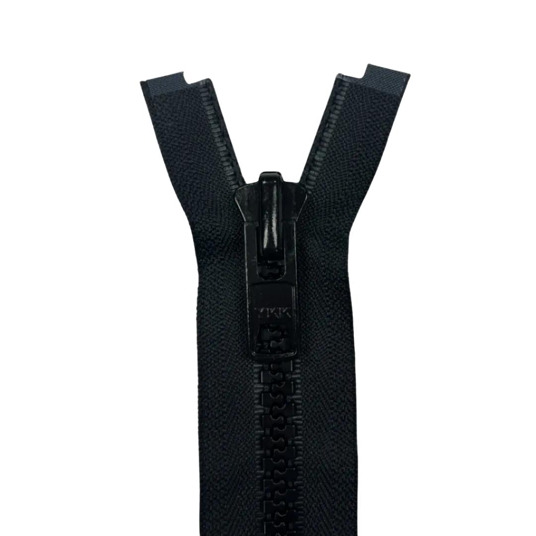 16 inch (41cm) Molded, Separating One-Way YKK® #10 Molded Tooth Zipper - Black
