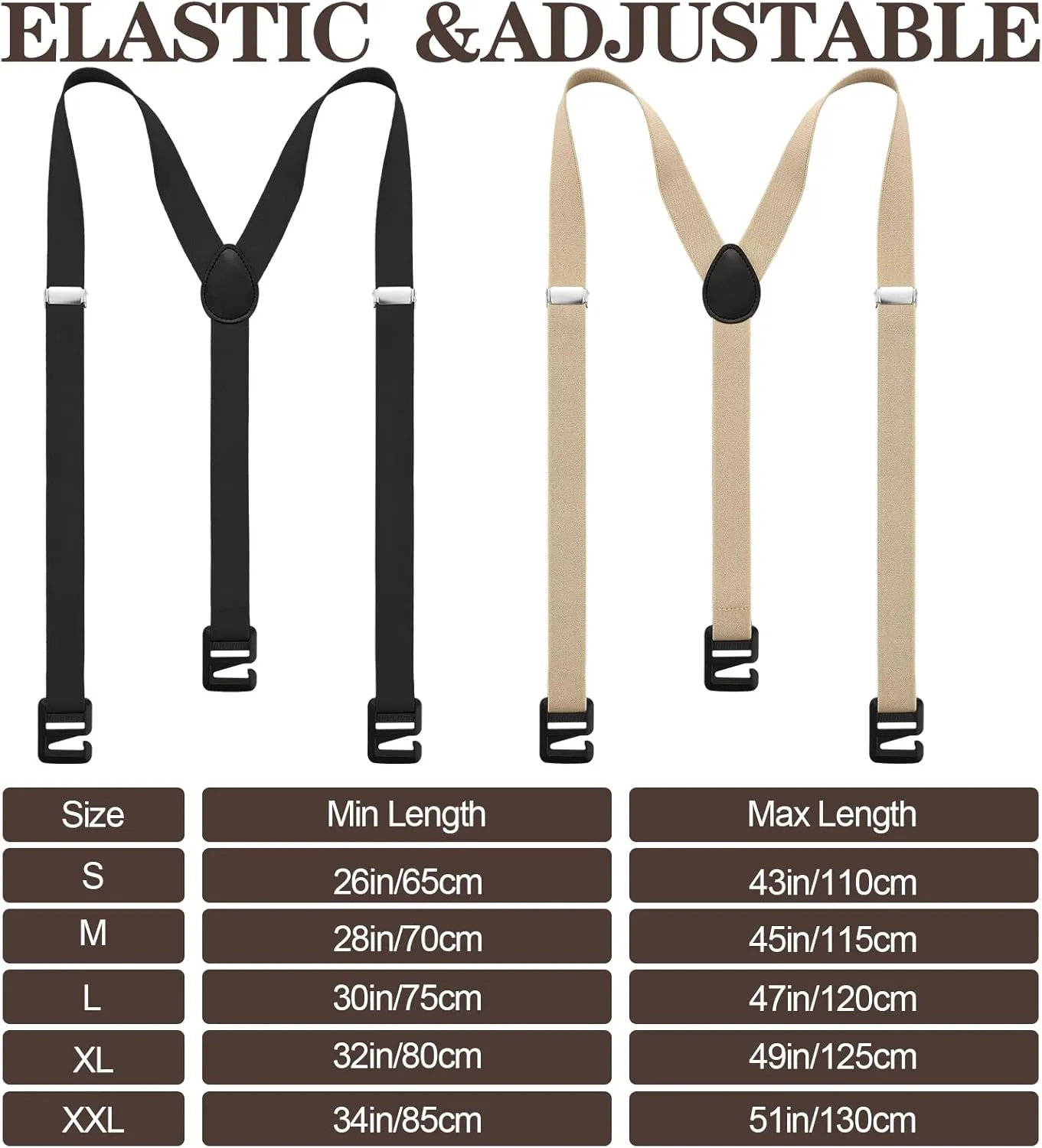2 Pcs Hidden Suspenders for Men Hiking Undergarment Suspenders for Winter Untucked Men Outdoor Hiking Ski Pant