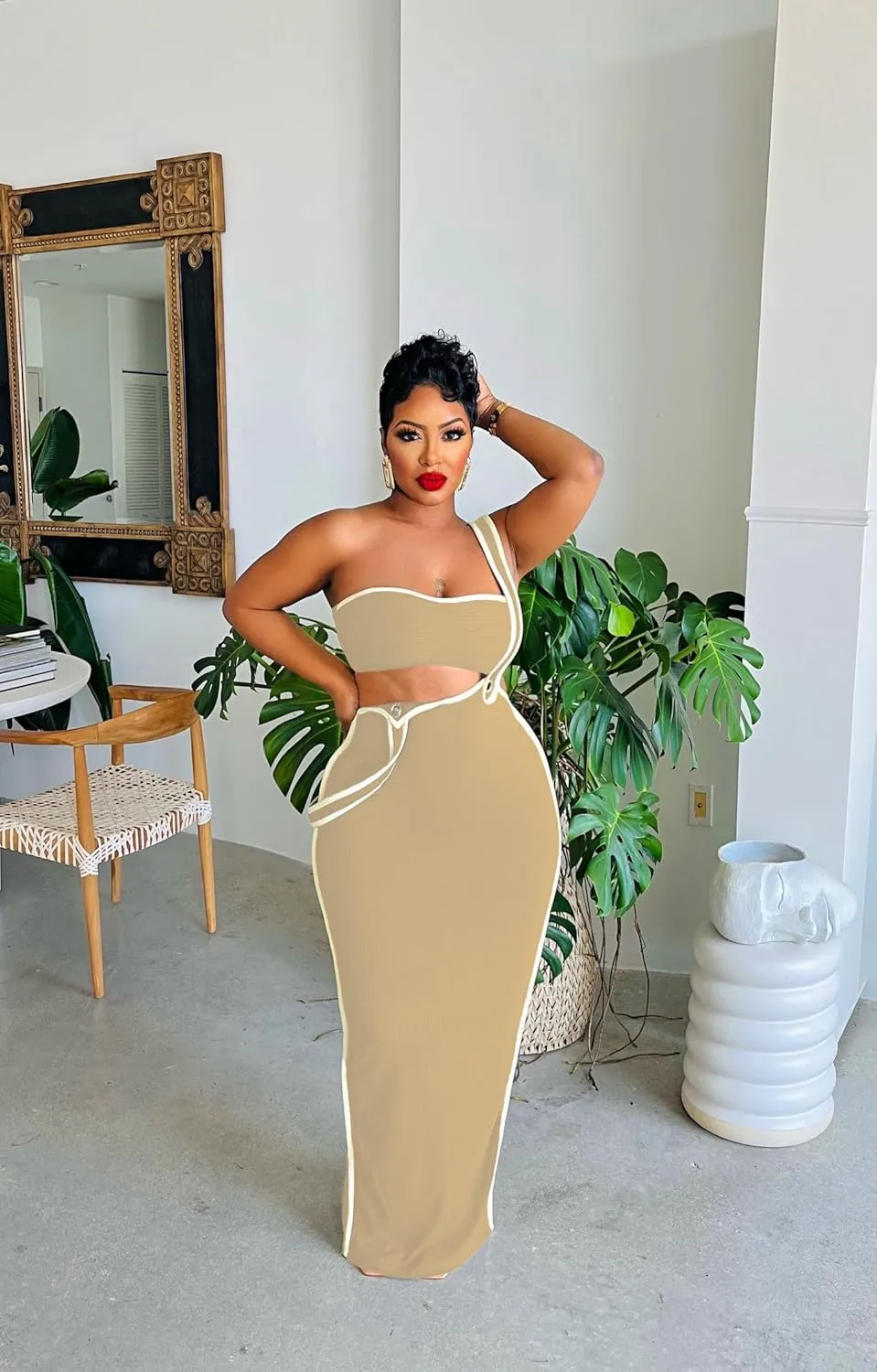 2 Piece Outfits for Women Summer Tube Crop Tops Sexy Bodycon Dresses Maxi Skirt Sets Vacation Jumpsuits Club Outfits