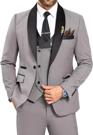 3 Piece Mens Tuxedo Suit Set Slim Fit Men Wedding Prom Party Suits Blazer Pants Shawl Collar Dinner Double Breasted Suit Set