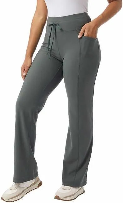 32 Degrees Wide Leg Pants Woman - Ribbed Semi-Flare Pant - Yoga Pants for Women