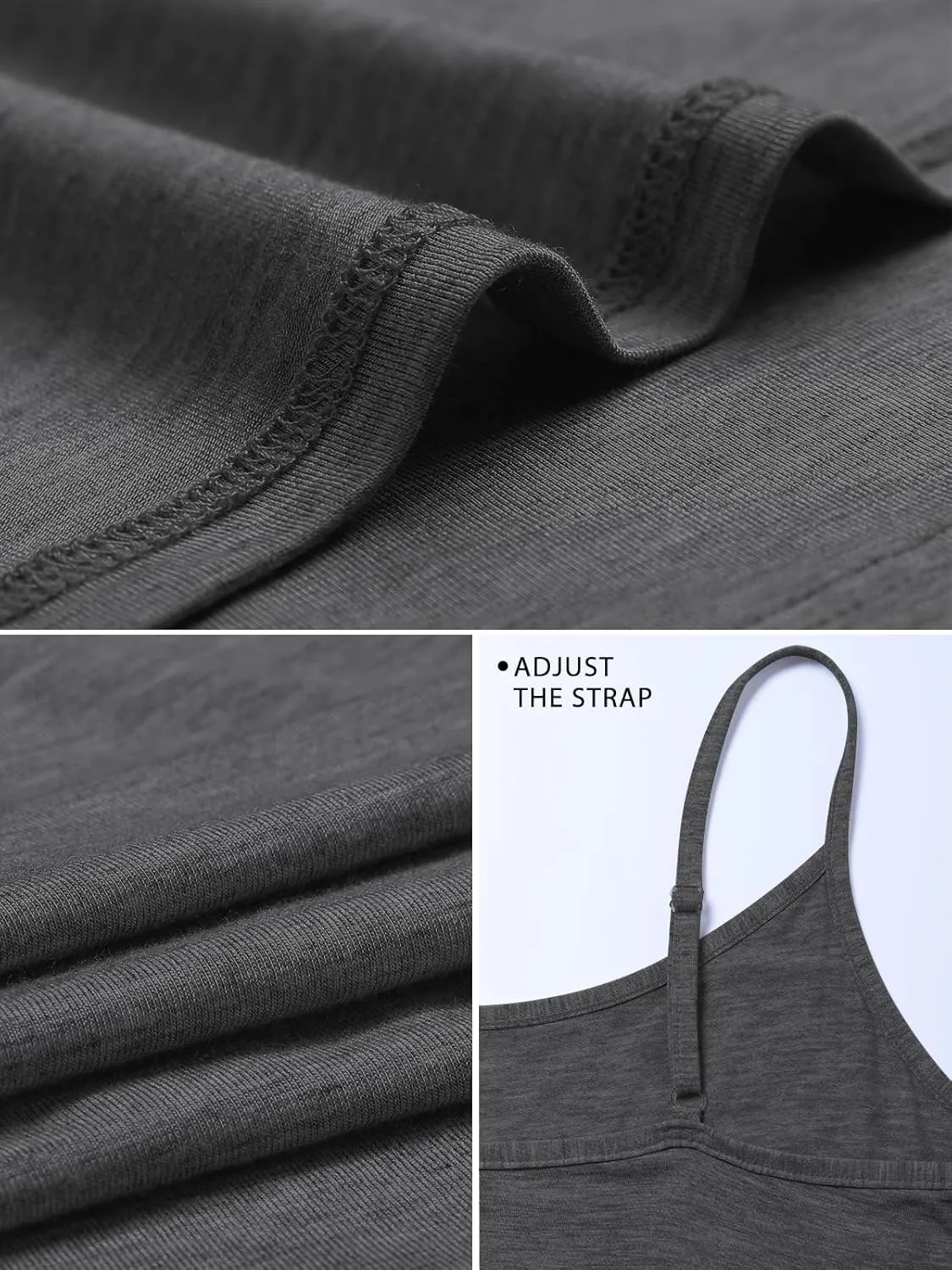 4-Piece Womens Camisole Tops Basic Undershirts Adjustable Spaghetti Tanks