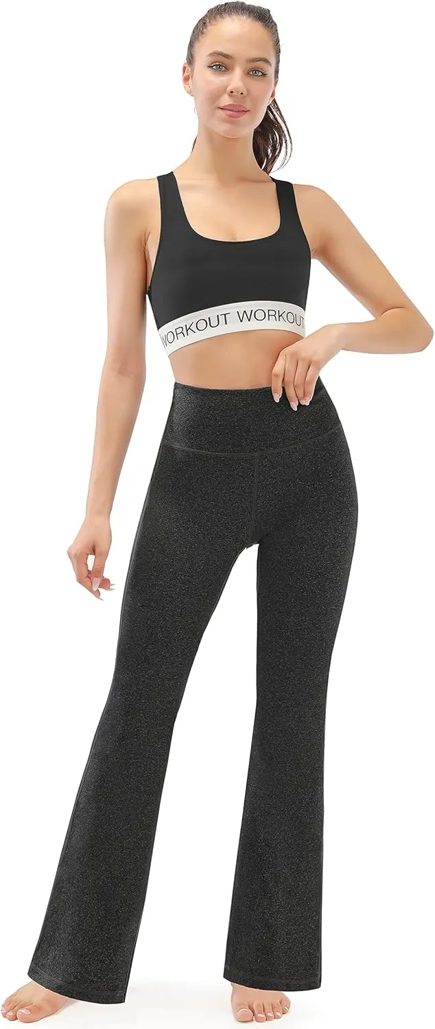 AFITNE Women's Yoga Pants Wide Leg Workout Leggings Flare Casual Lounge Pants with Pockets High Waist and Tummy Control