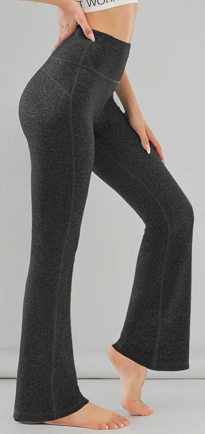 AFITNE Women's Yoga Pants Wide Leg Workout Leggings Flare Casual Lounge Pants with Pockets High Waist and Tummy Control