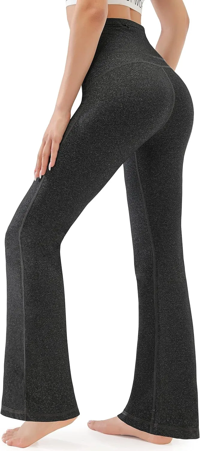 AFITNE Women's Yoga Pants Wide Leg Workout Leggings Flare Casual Lounge Pants with Pockets High Waist and Tummy Control