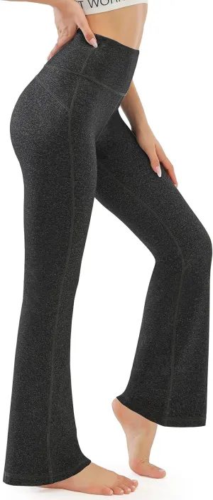 AFITNE Women's Yoga Pants Wide Leg Workout Leggings Flare Casual Lounge Pants with Pockets High Waist and Tummy Control