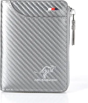 Aiks Kangaroo Wallets, Men Wallet Zipper Genuine Leather Purse, PU Stylish Soft Simple Design RFID Protected Wallet