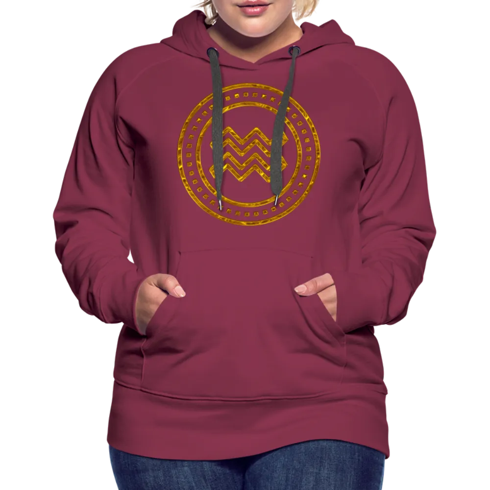 Aquarius Gold Foil 3D Women’s Premium Hoodie