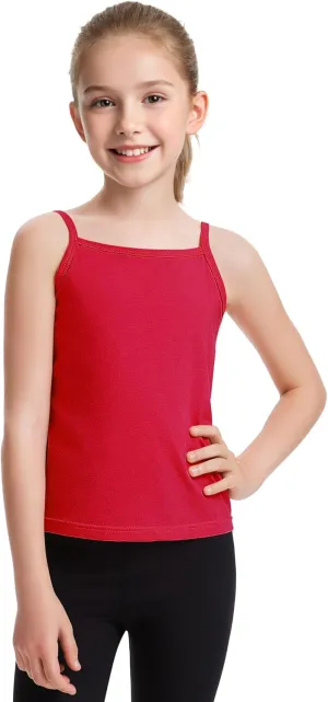 Auranso Girls Undershirts Toddler Cami Camisole Adjustable Straps Sleeveless Cotton Tank Tops for Girls