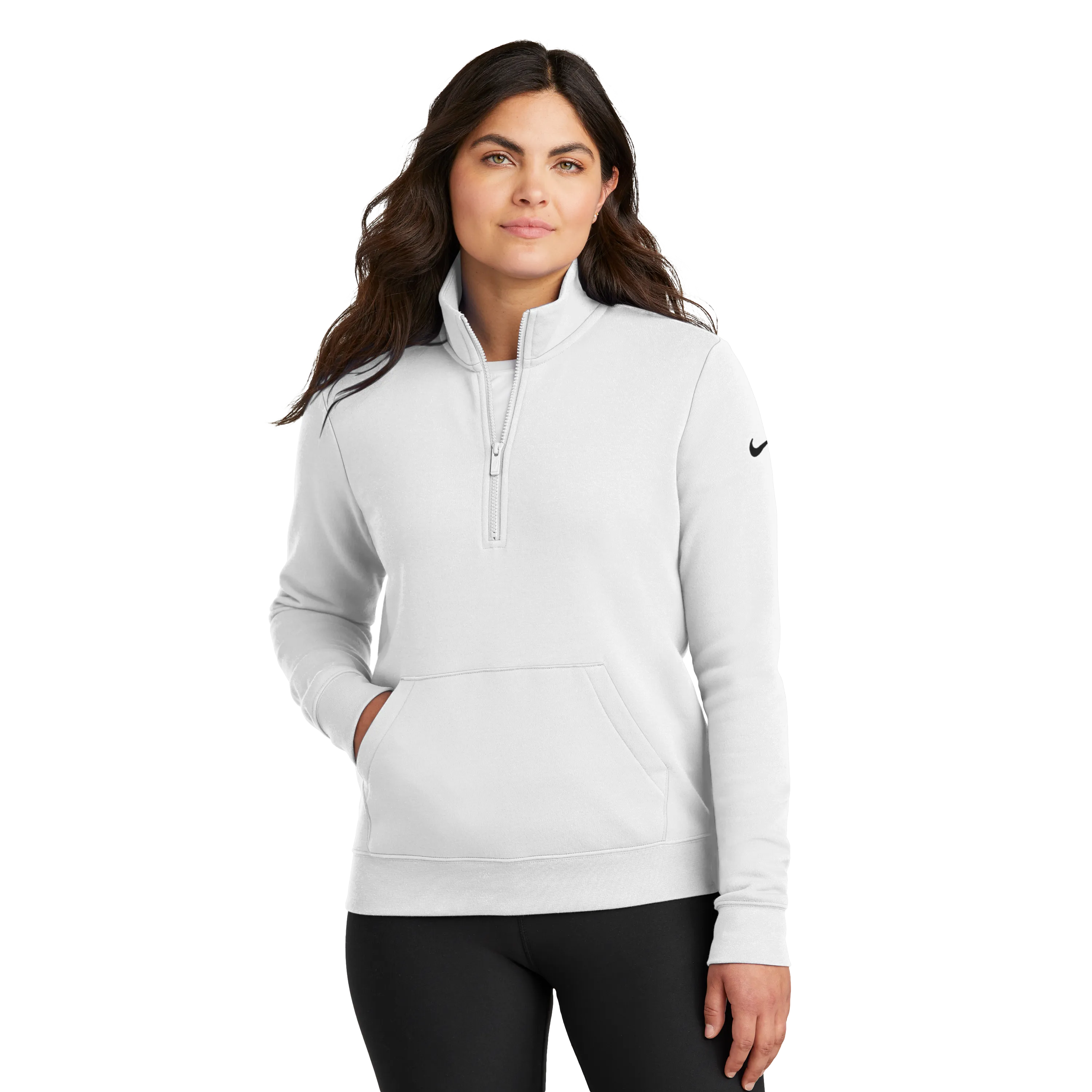 B2457W Ladies Club Fleece Sleeve Swoosh 1/2-Zip