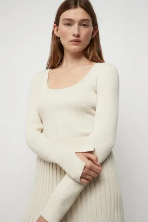Basic Rib Knit Top Winter White