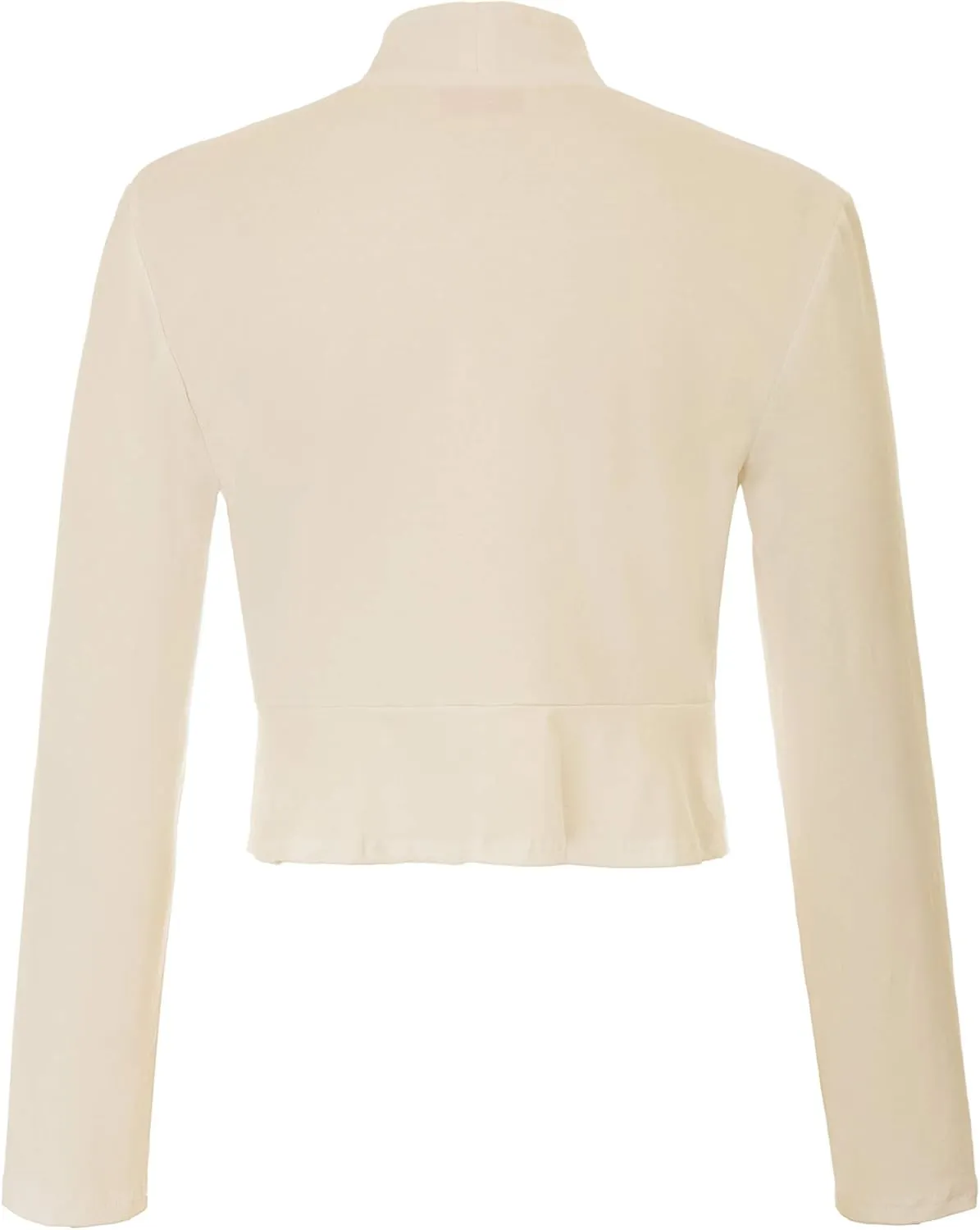 Belle Poque Women's Vintage Cropped Shrug Open Front Long Sleeve Ruffled Bolero Cardigan S-2XL