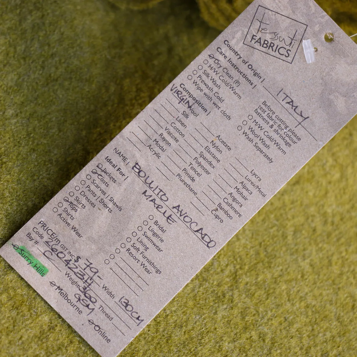 Bollito Avocado - Boiled Wool