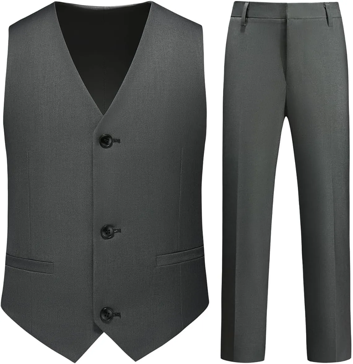 Boy Suits 2 Piece Slim Fit Formal Set with Vest Pants for Kids Wedding Ring Bearer Party Dresswear Outfit