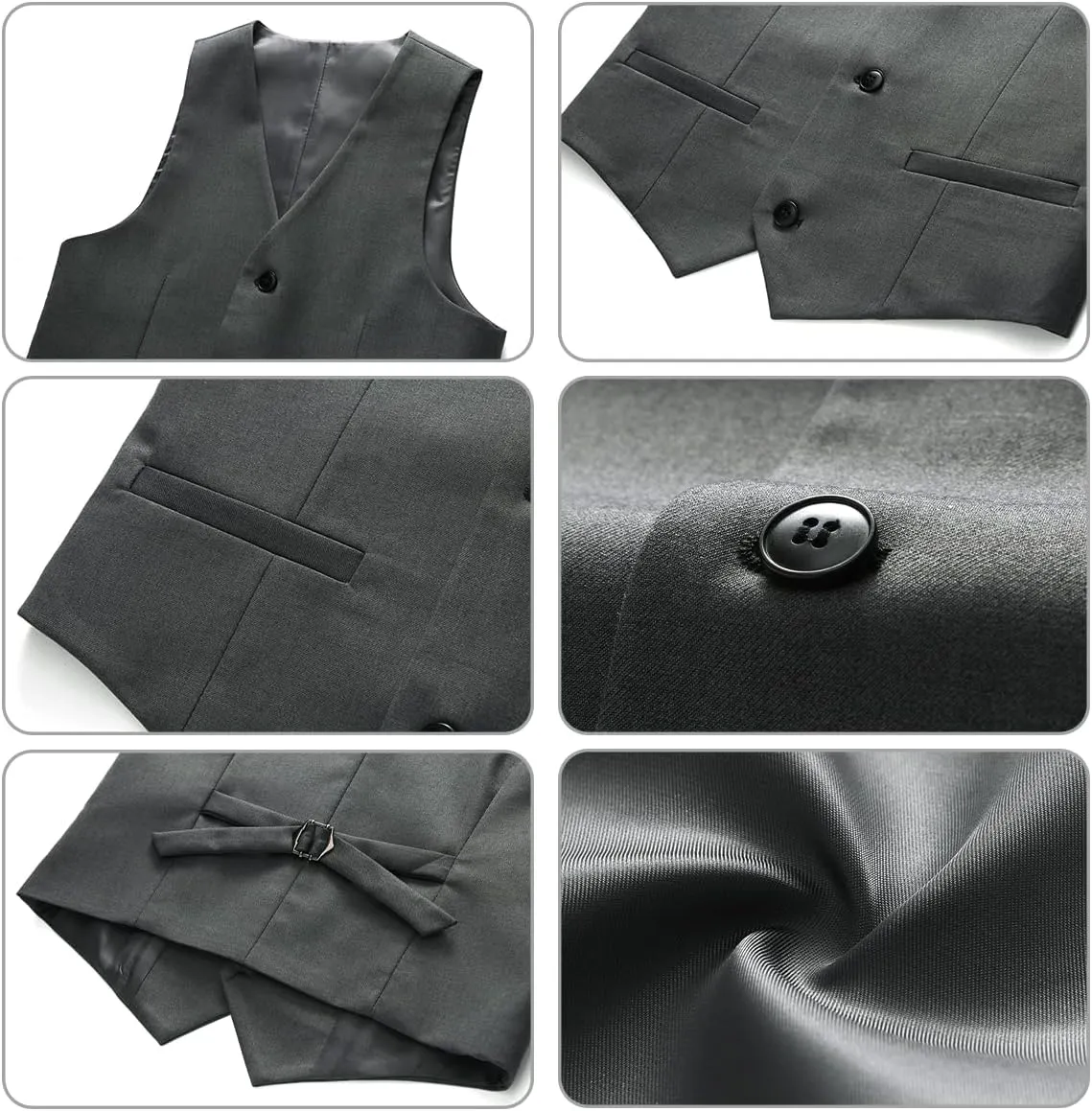 Boy Suits 2 Piece Slim Fit Formal Set with Vest Pants for Kids Wedding Ring Bearer Party Dresswear Outfit
