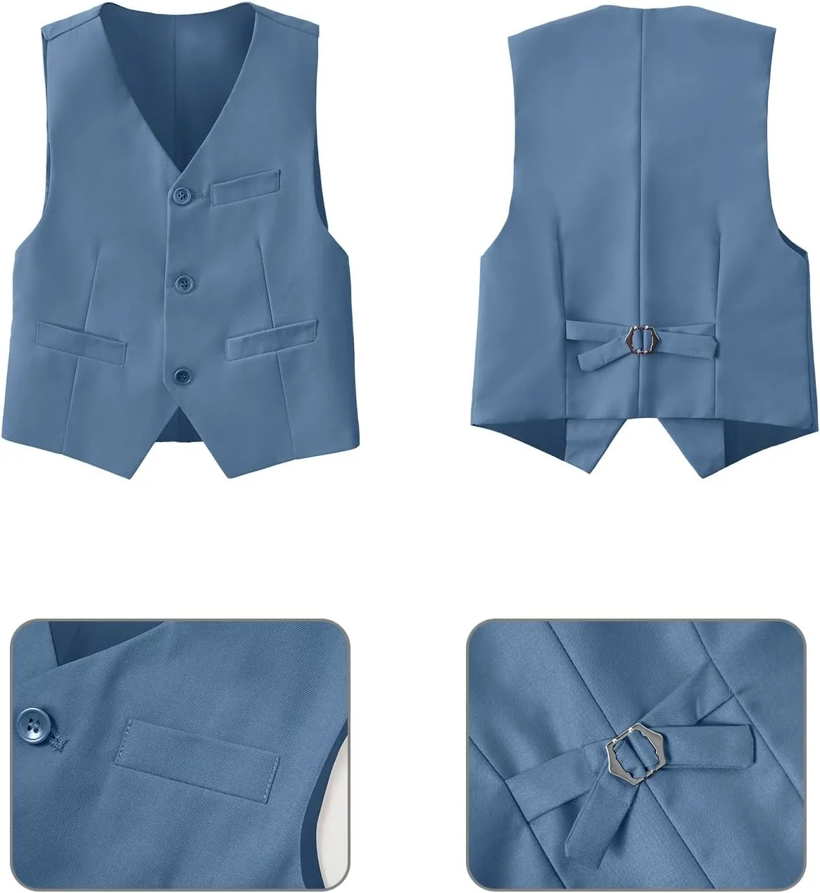 Boys Suit for Kids Toddler Boy 4-Piece Wedding Tuxedo Suits Vest and Pants Set