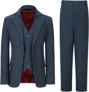 Boys Suits 3 Piece Slim Fit Suit Set Dresswear Ring Bearer Outfit for Boy