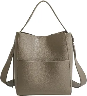 Bucket Tote Purses for Women Designer PU Leather Shoulder Crossbody Bag Large Top Handle Satchel
