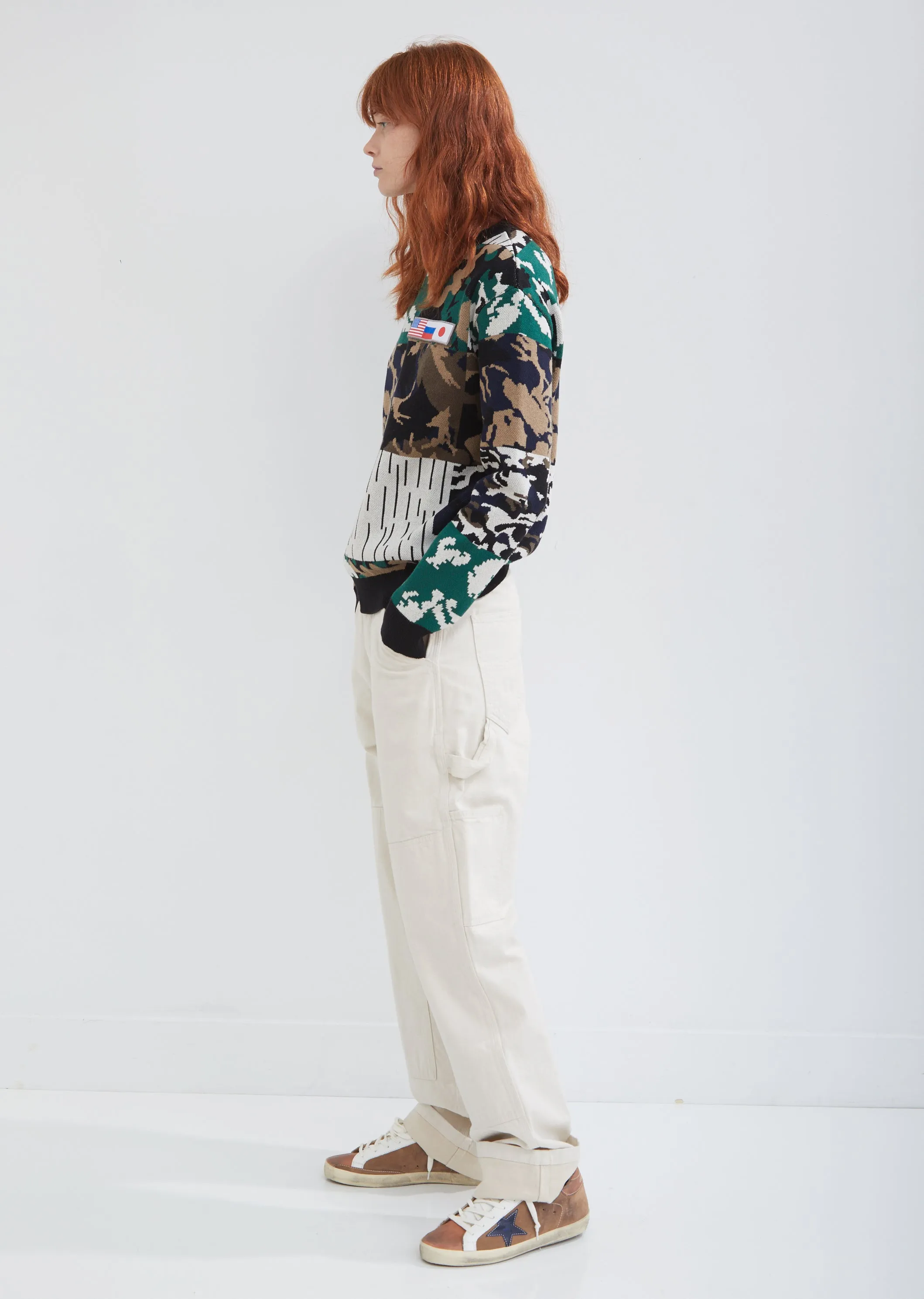 Camo Jacquard Patch Sweater
