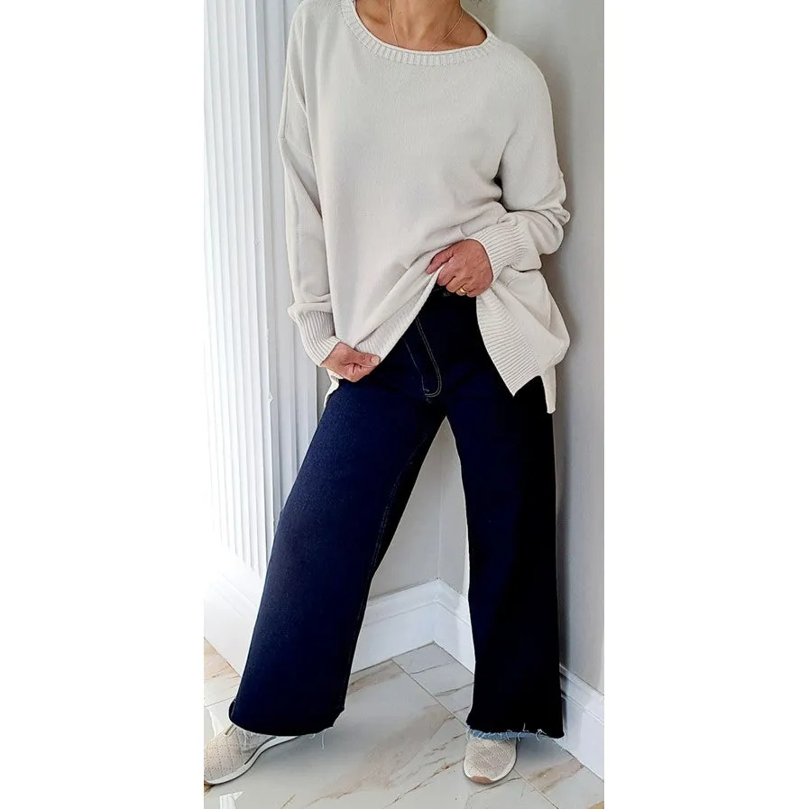 Casual Jumper with Side Split Hem