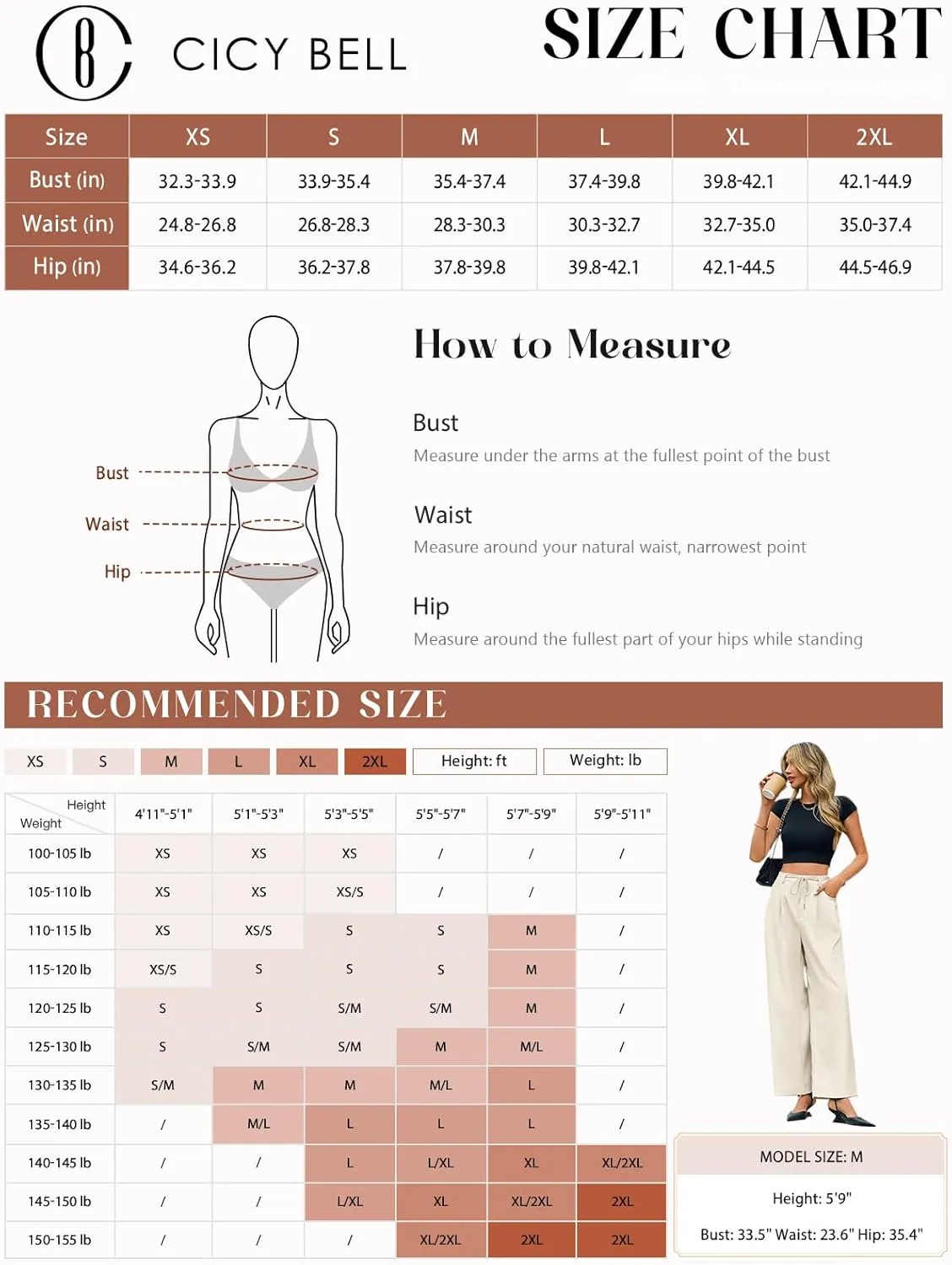 Cicy Bell Womens Wide Leg Dress Pants Elastic High Waist Pleated Work Pants Business Casual Trousers
