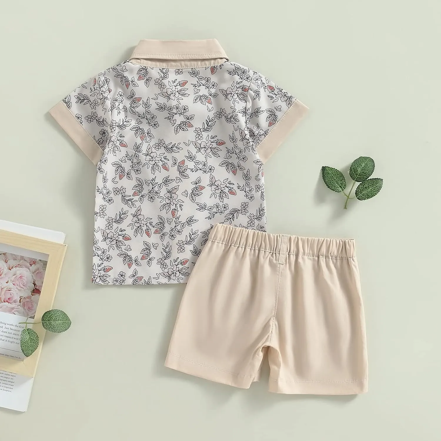 CIYCUIT Toddler Baby Boys Summer Print Shirt Outfits Clothes Short Sleeve Button Down Tops   Shorts Set