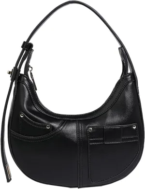 Crescent Shoulder Bag for Women Trendy Purse Vegan Leather Clutch Small Tote Bag Handbag Satchel Adjustable Strap