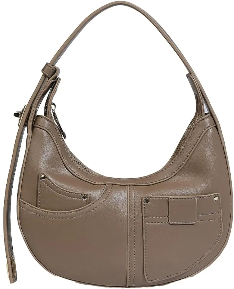 Crescent Shoulder Bag for Women Trendy Purse Vegan Leather Clutch Small Tote Bag Handbag Satchel Adjustable Strap
