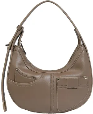 Crescent Shoulder Bag for Women Trendy Purse Vegan Leather Clutch Small Tote Bag Handbag Satchel Adjustable Strap