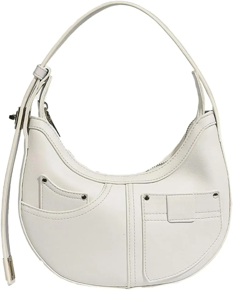 Crescent Shoulder Bag for Women Trendy Purse Vegan Leather Clutch Small Tote Bag Handbag Satchel Adjustable Strap