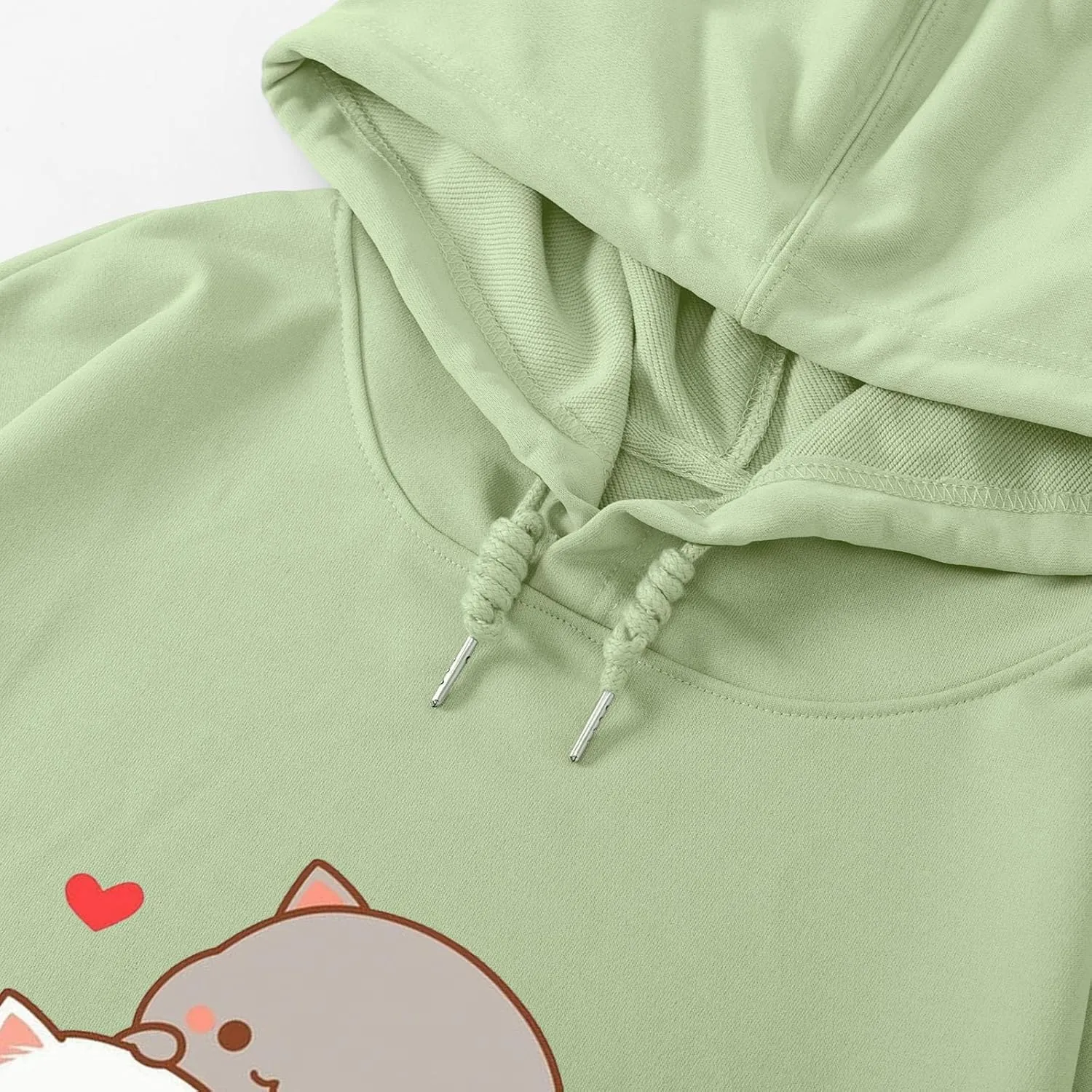 Cute Cat Graphic Hoodies Aesthetic Hooded Sweatshirts for Teen Girls Kawaii Cartoon Anime Lightweight Pullover Tops