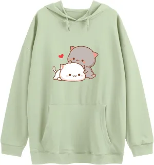 Cute Cat Graphic Hoodies Aesthetic Hooded Sweatshirts for Teen Girls Kawaii Cartoon Anime Lightweight Pullover Tops