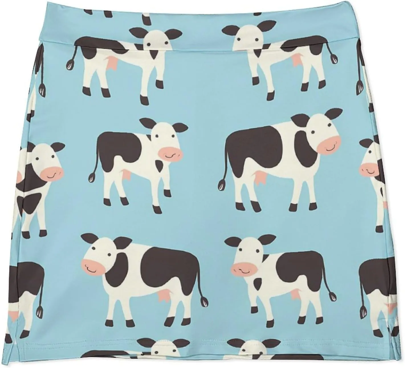 Cute Cattle Cow Women's Skort Athletic Skirt Golf Skorts A-line Skirts with Built-in Shorts Pockets