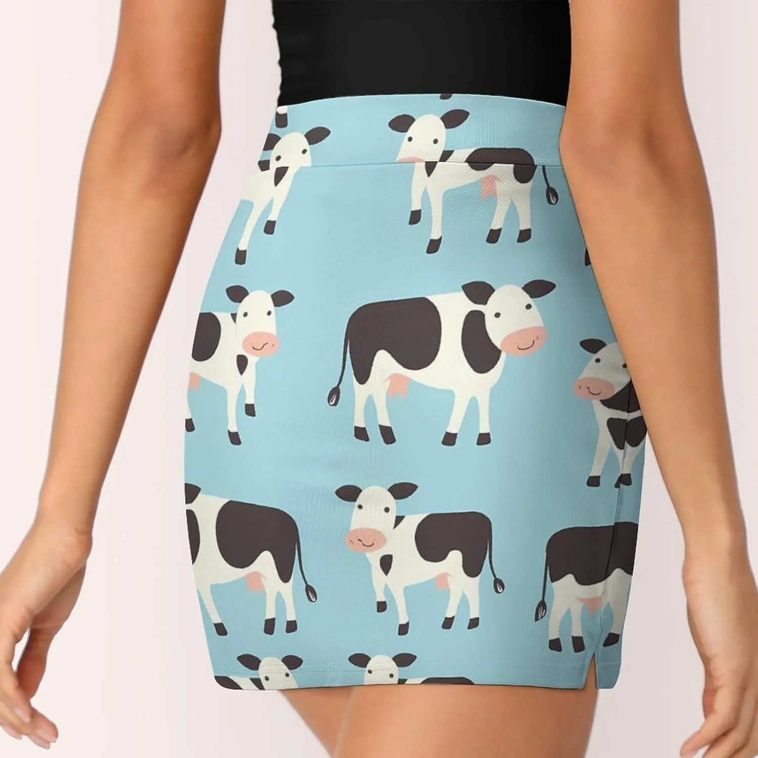 Cute Cattle Cow Women's Skort Athletic Skirt Golf Skorts A-line Skirts with Built-in Shorts Pockets