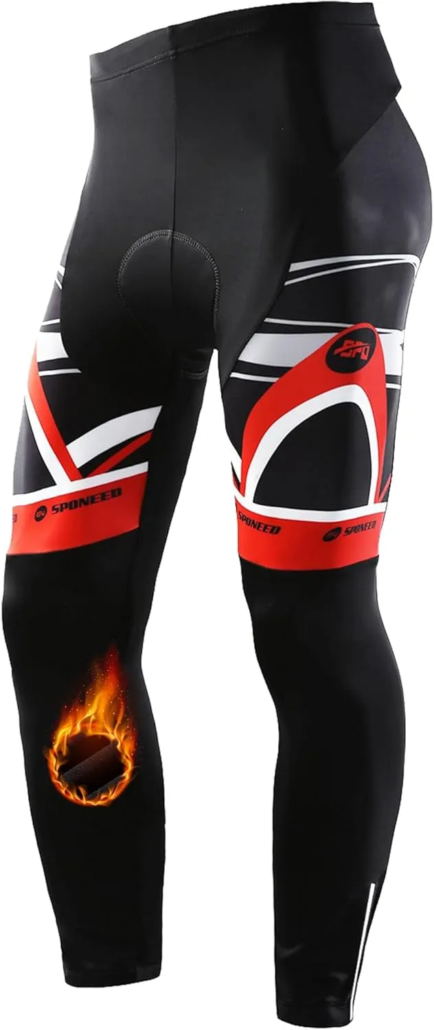 Cycling Pants for Men Road Bike Compression Tights Winter Biking Bottoms with Padding UV Proof