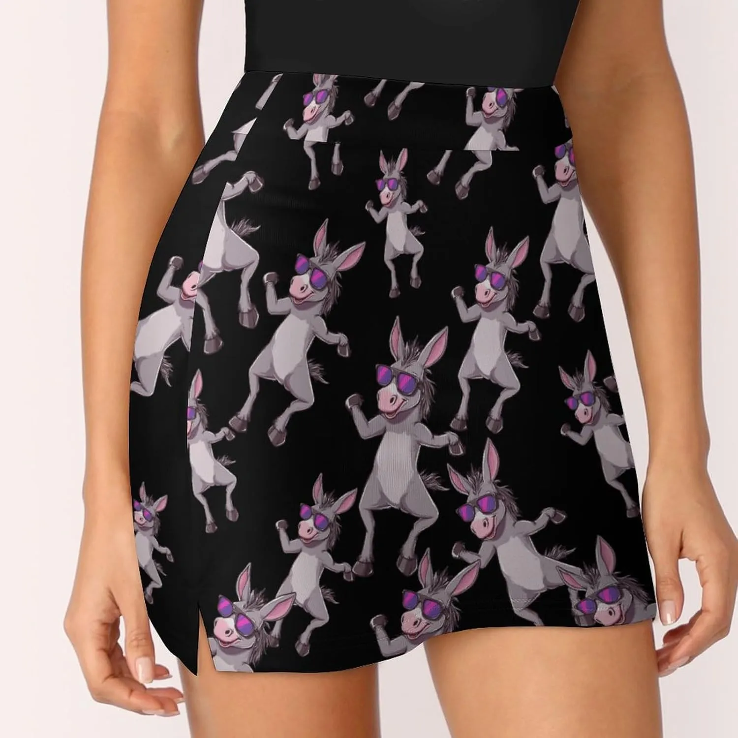 Dancing Gray Donkey Women's Skort Athletic Skirt Golf Skorts A-line Skirts with Built-in Shorts Pockets