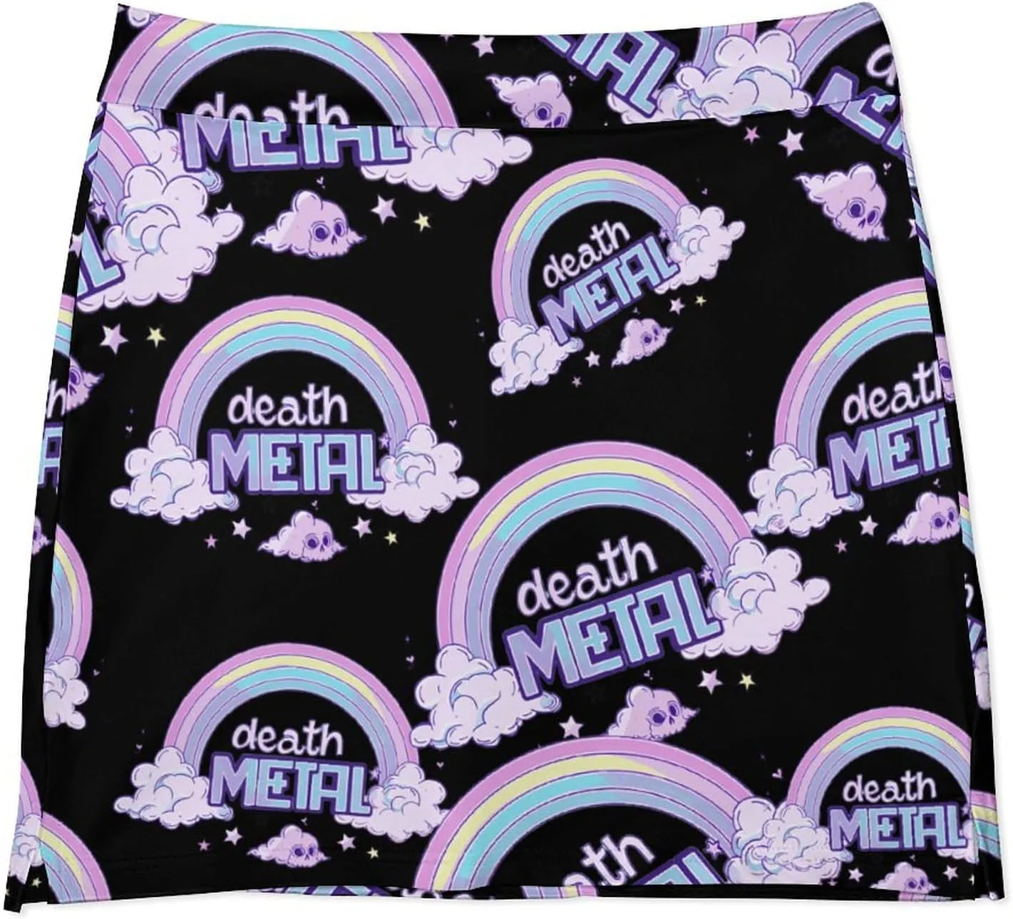 Death Metal Rainbow Women's Skort Athletic Skirt Golf Skorts A-line Skirts with Built-in Shorts Pockets