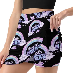 Death Metal Rainbow Women's Skort Athletic Skirt Golf Skorts A-line Skirts with Built-in Shorts Pockets