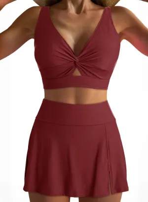 Dokotoo Bikini Set for Women Swimsuits 2025 Swim Skirts with Removable Pads Bathing Suit