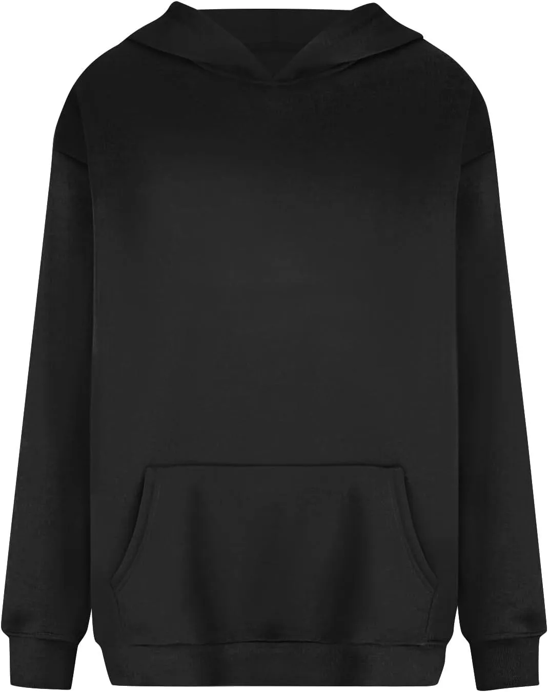 Fleece Hoodie Women Oversized Plain Hooded Sweatshirt Casual Long Sleeve Pullover Tops Comfy Drop Shoulder Sweater