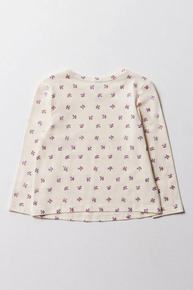 Floral Long Sleeve T-Shirt White