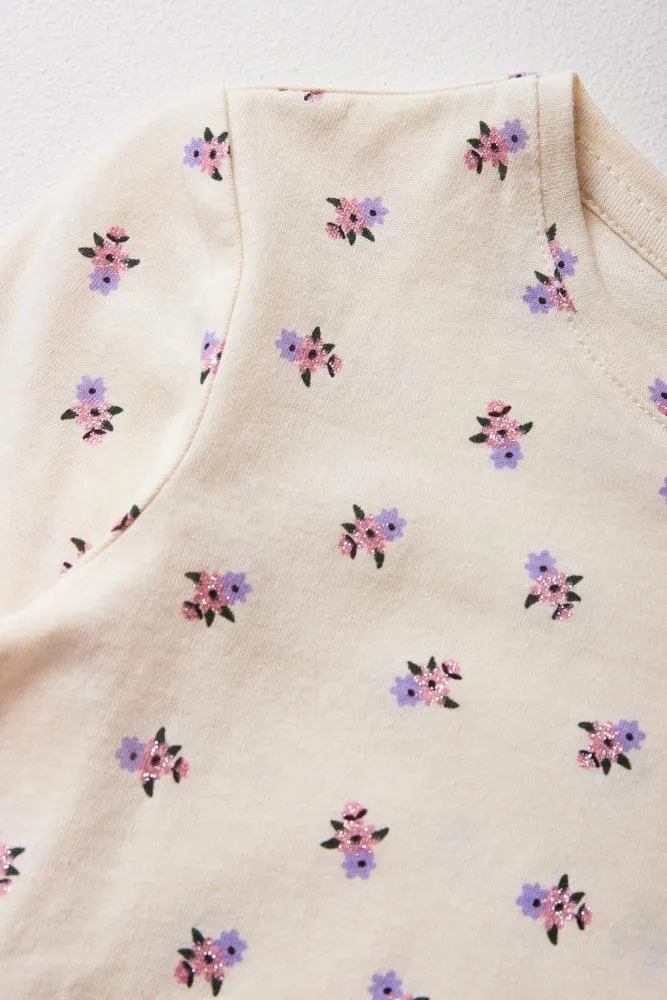 Floral Long Sleeve T-Shirt White