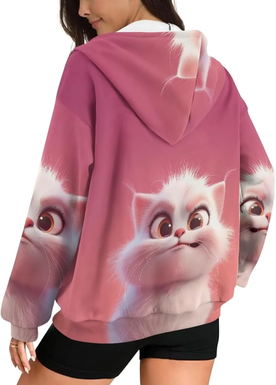 Forchrinse Red Ladybug Zip Up Hoodie for Women Long Sleeve Causal Y2K Hoodie Ladybug Oversized Sweatshirts Fall Pullover Tops