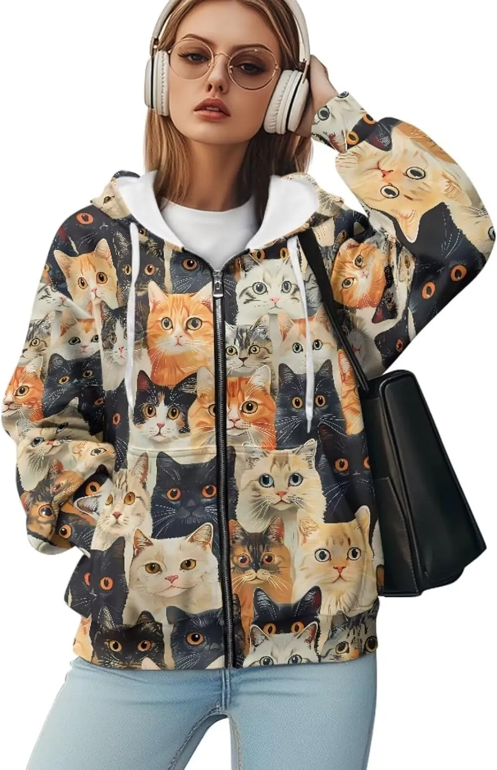 Forchrinse Red Ladybug Zip Up Hoodie for Women Long Sleeve Causal Y2K Hoodie Ladybug Oversized Sweatshirts Fall Pullover Tops