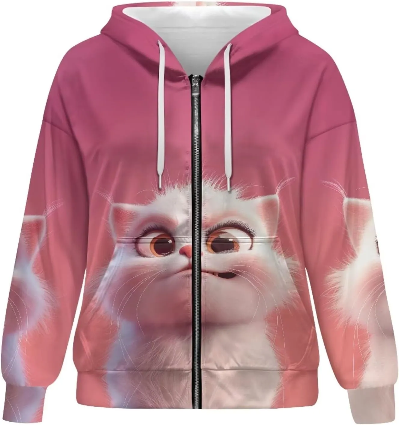 Forchrinse Red Ladybug Zip Up Hoodie for Women Long Sleeve Causal Y2K Hoodie Ladybug Oversized Sweatshirts Fall Pullover Tops