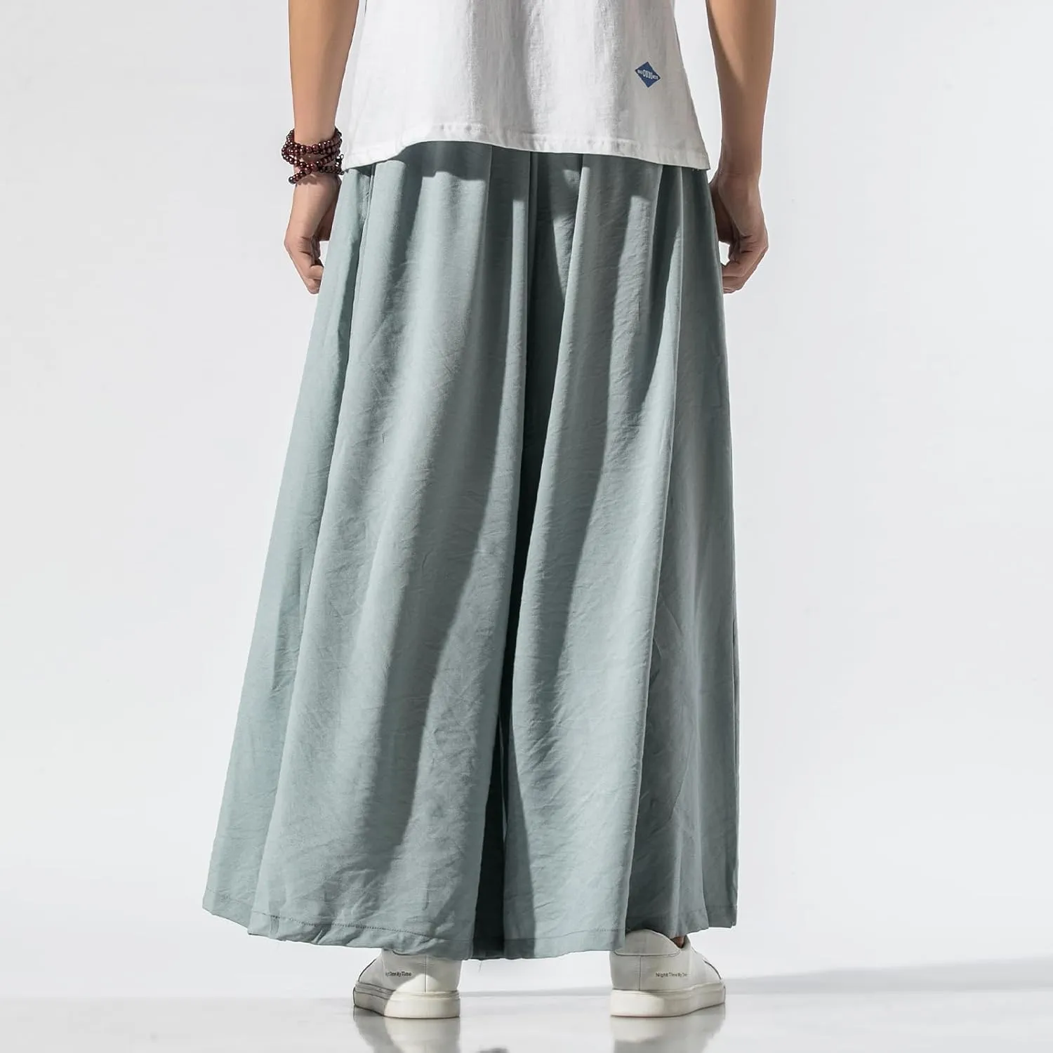 GURUNVANI Men's Wide Leg Pants Japanese Yoga Pants Hip Hop Baggy Trousers