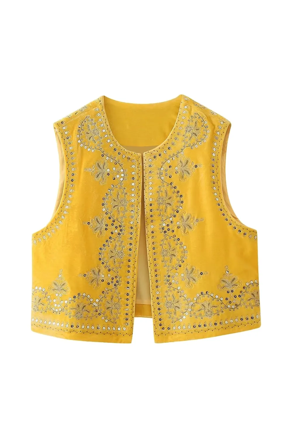 'Hannah' Sleeveless Embroidered Retro Vest (7 Colors)