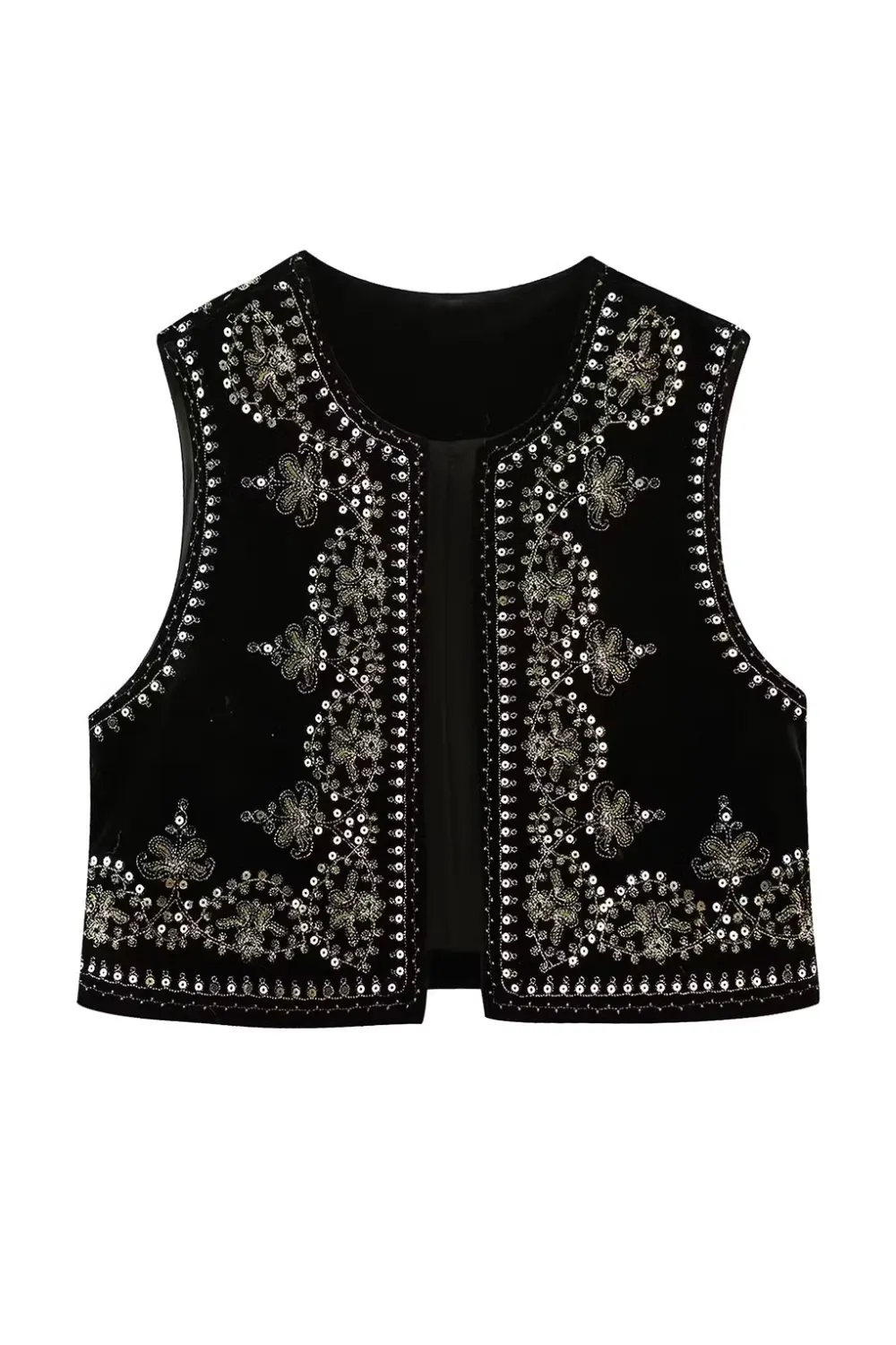 'Hannah' Sleeveless Embroidered Retro Vest (7 Colors)