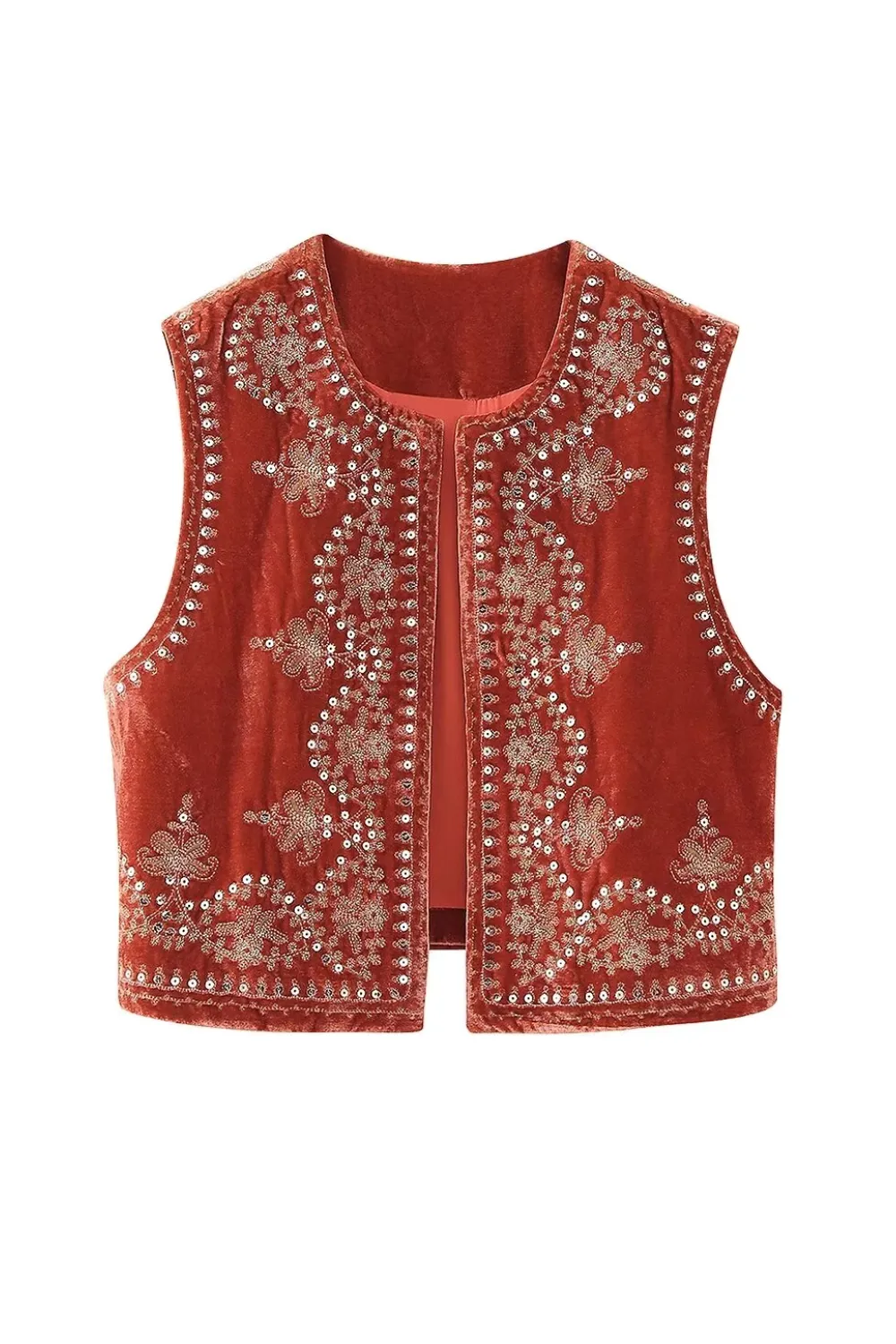 'Hannah' Sleeveless Embroidered Retro Vest (7 Colors)