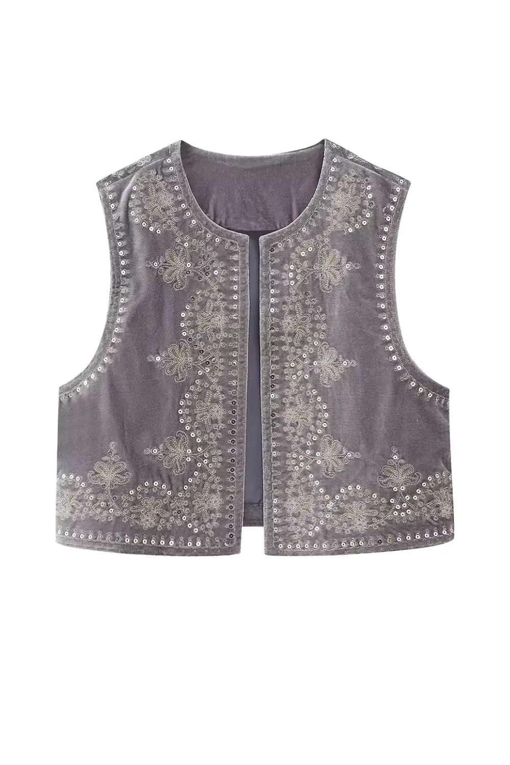 'Hannah' Sleeveless Embroidered Retro Vest (7 Colors)